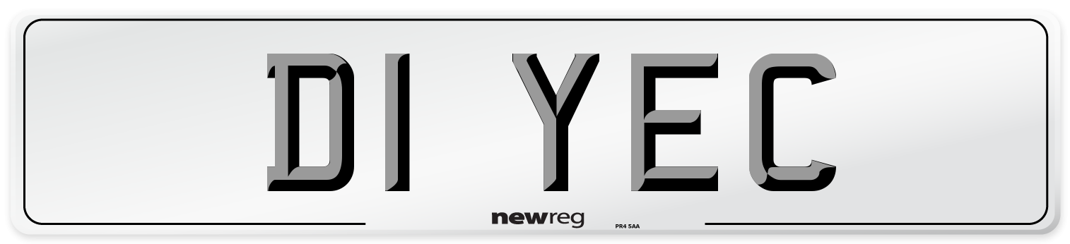 D1 YEC Number Plate from New Reg